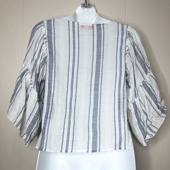 ❌SOLD❌ WILLOW & ROOT Striped Ruffle Cropped Top XS - Picture 6 of 8